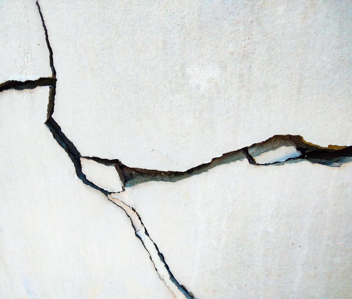 cracked exterior concrete wall  the impact of landslides, earthquakes, geology, low-standard construction photo