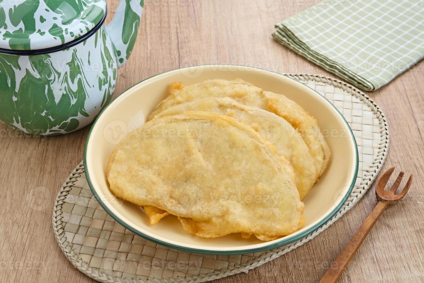 Sukun goreng or fried breadfruit, traditional Indonesian food. photo