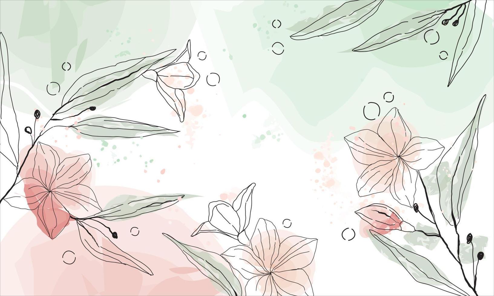 Floral hand drawn background vector