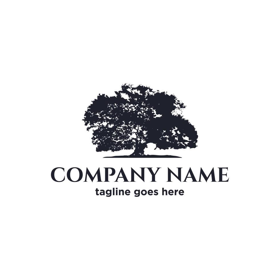 Oak trees logo design inspiration vector