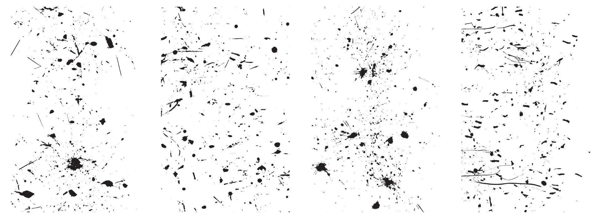 Set of Black and White Distressed Textures. Grunge Backgrounds and Overlays. EPS 10. vector