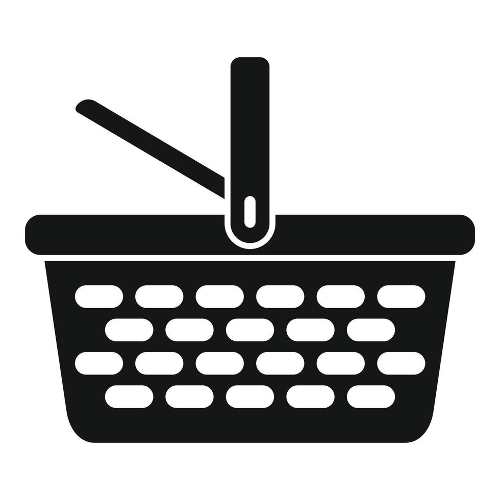 Open basket icon simple vector. Wicker food vector