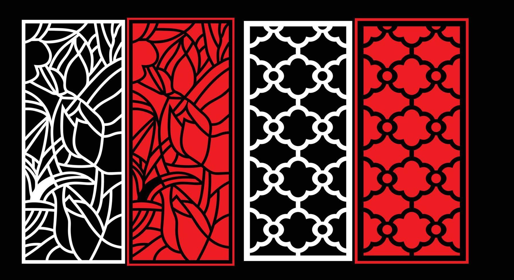 Decorative wall panel set chinese mdf cnc router laser cutting pattern design for mdf wood cutting vector Cnc Router Design Foamsheet, Acrylic and CNC Machine Cutting, EPS File.