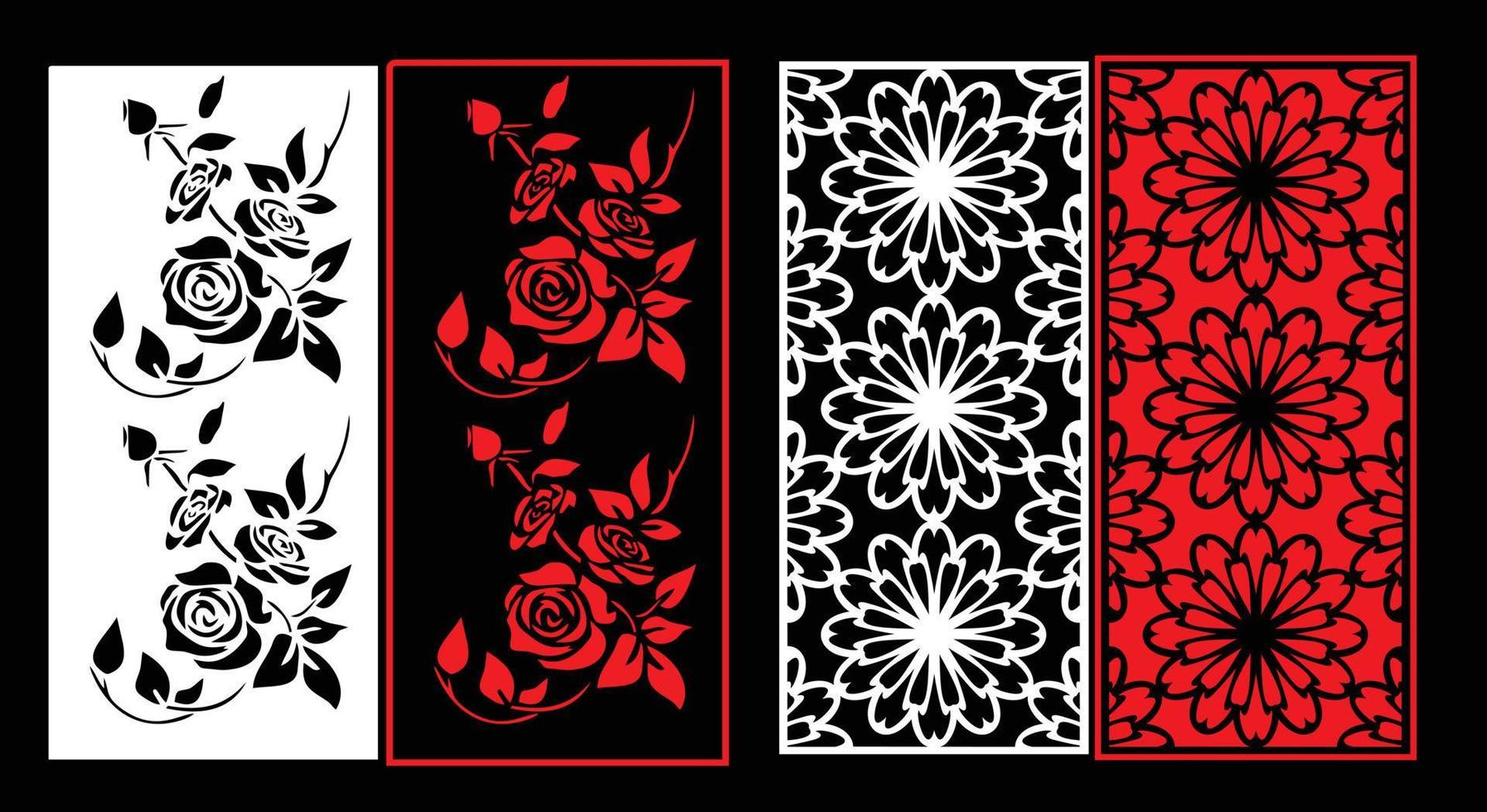Decorative wall panel set chinese mdf cnc router laser cutting pattern design for mdf wood cutting vector Cnc Router Design Foamsheet, Acrylic and CNC Machine Cutting, EPS File.