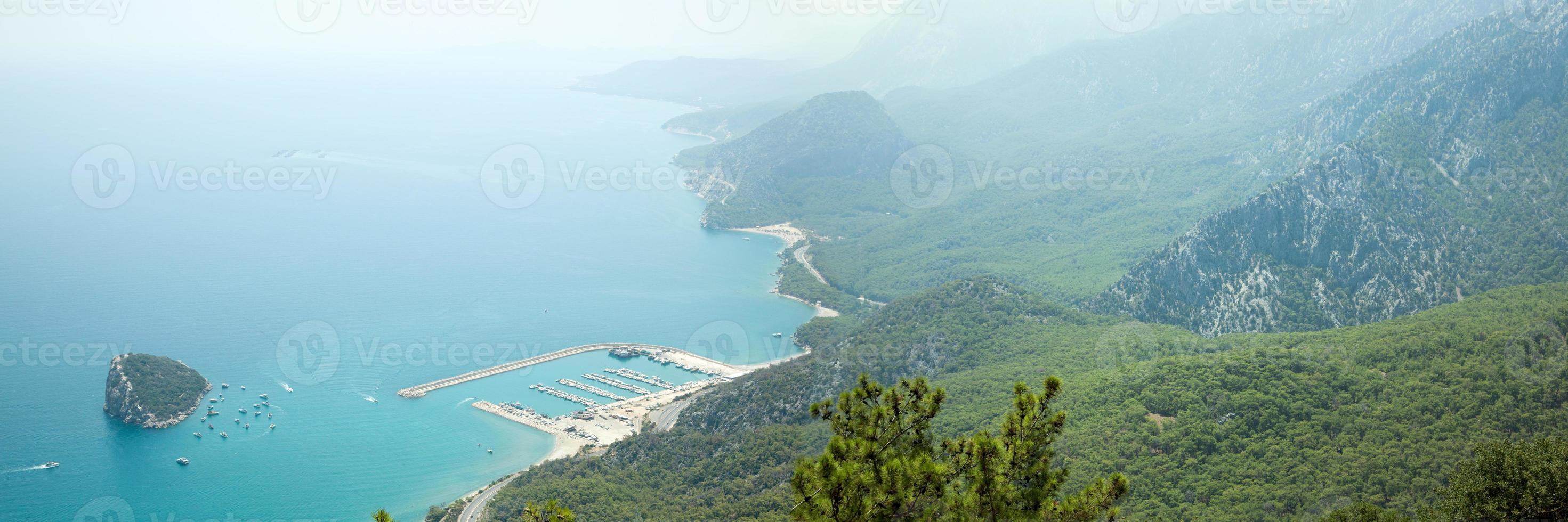 Antalya Region Shore Panoramic View From Tunektepe Mountain photo