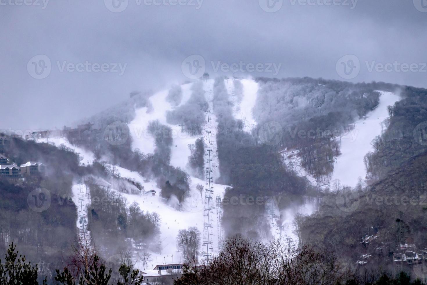 Skiing at the north carolina skiing resort in february photo