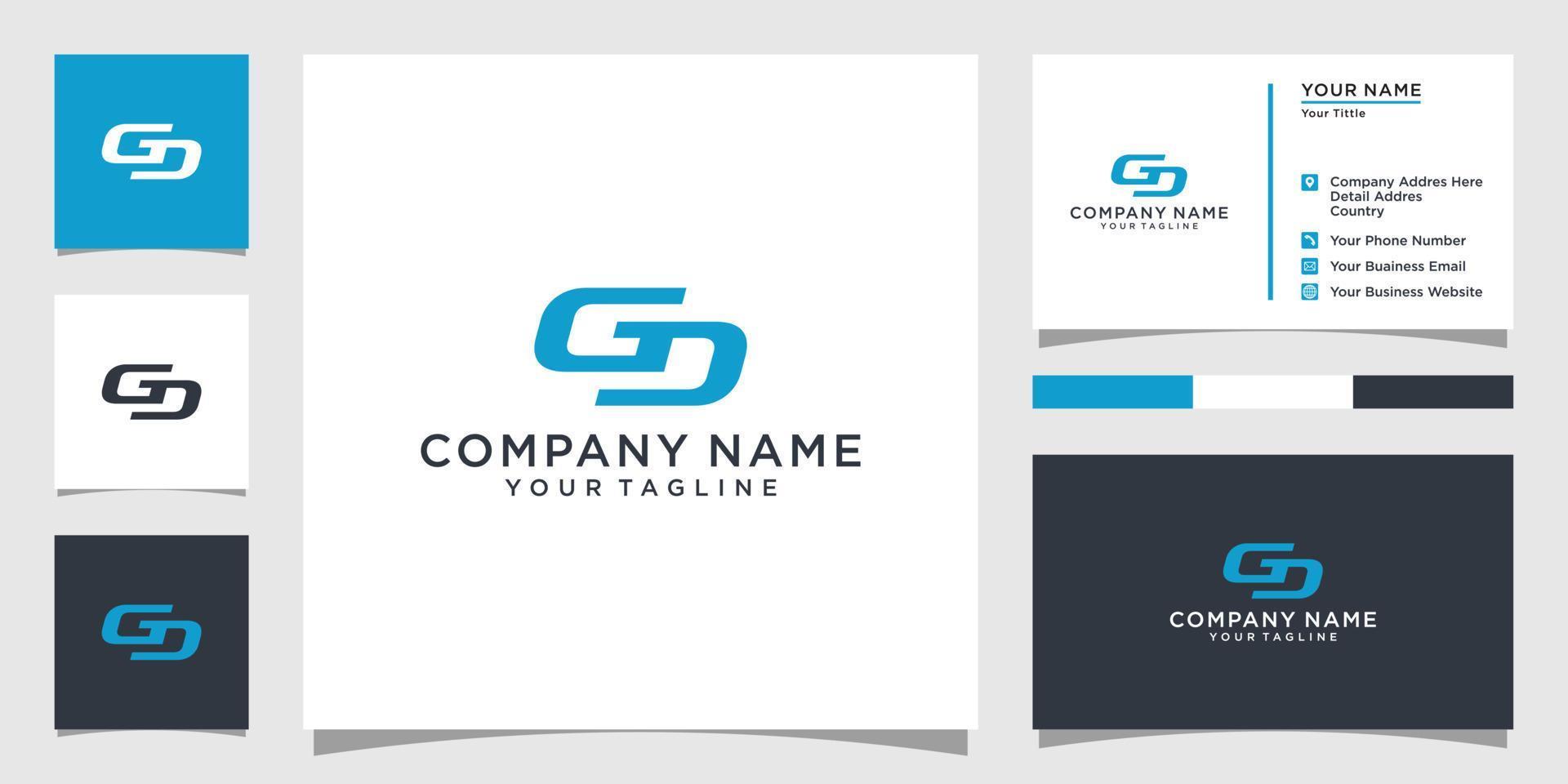 GD or DG initial letter logo design template vector