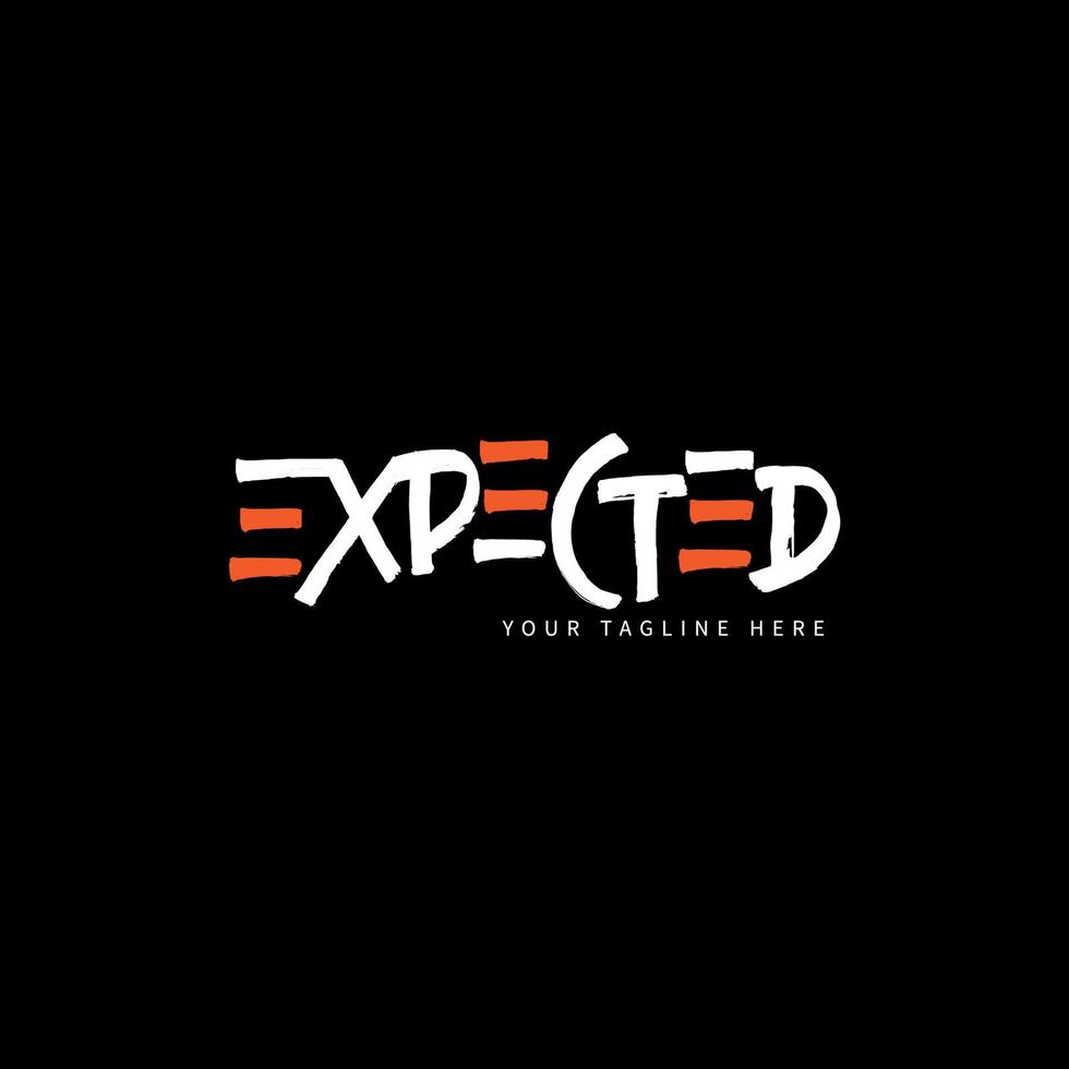 Expected Text Logo Design Vector