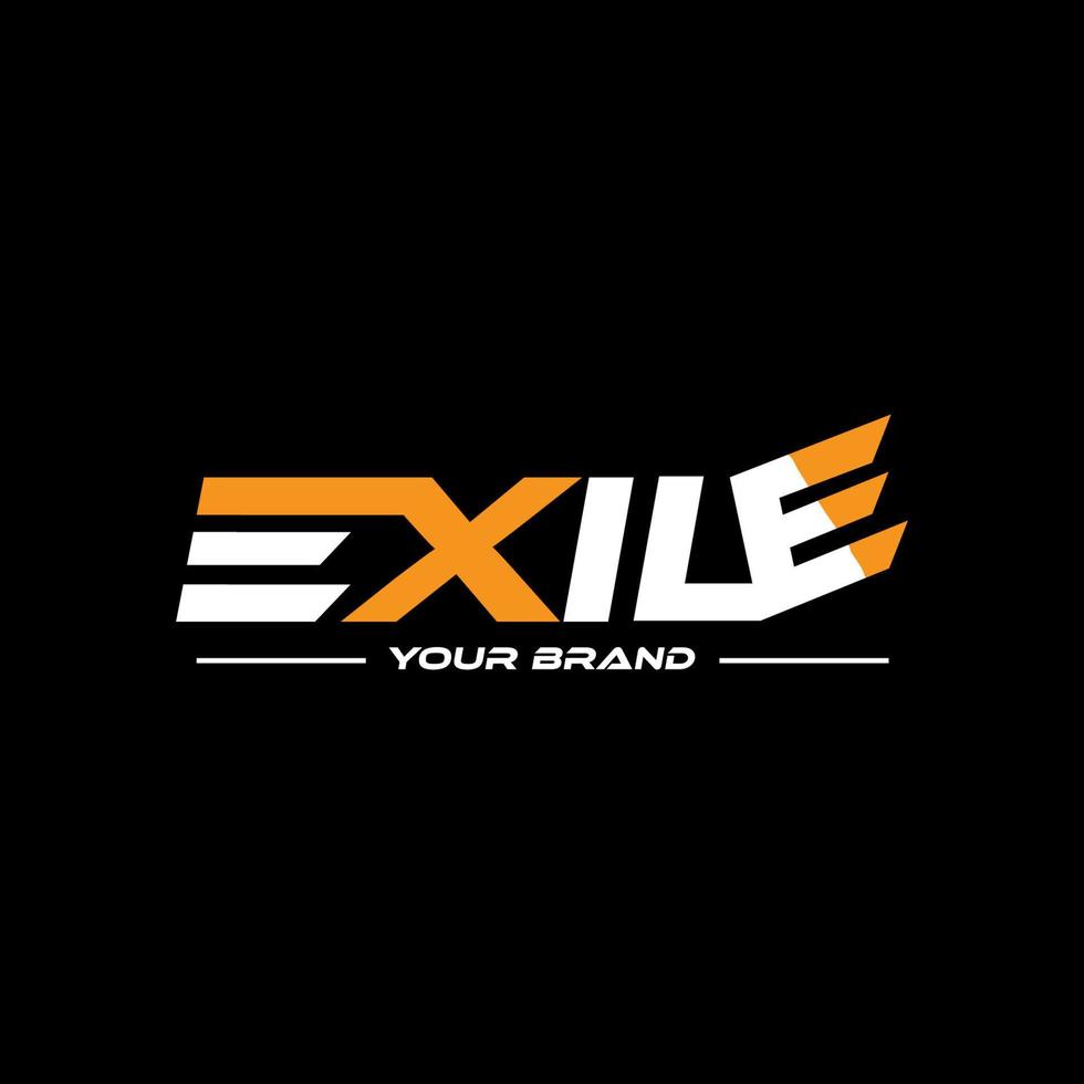 Exile Text Logo Design Vector