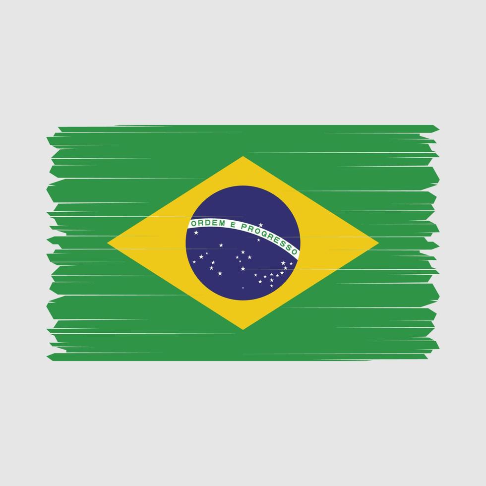 Ilustración de vector de bandera de brasil