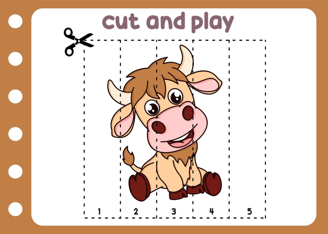 cut and play the yak vector cartoon