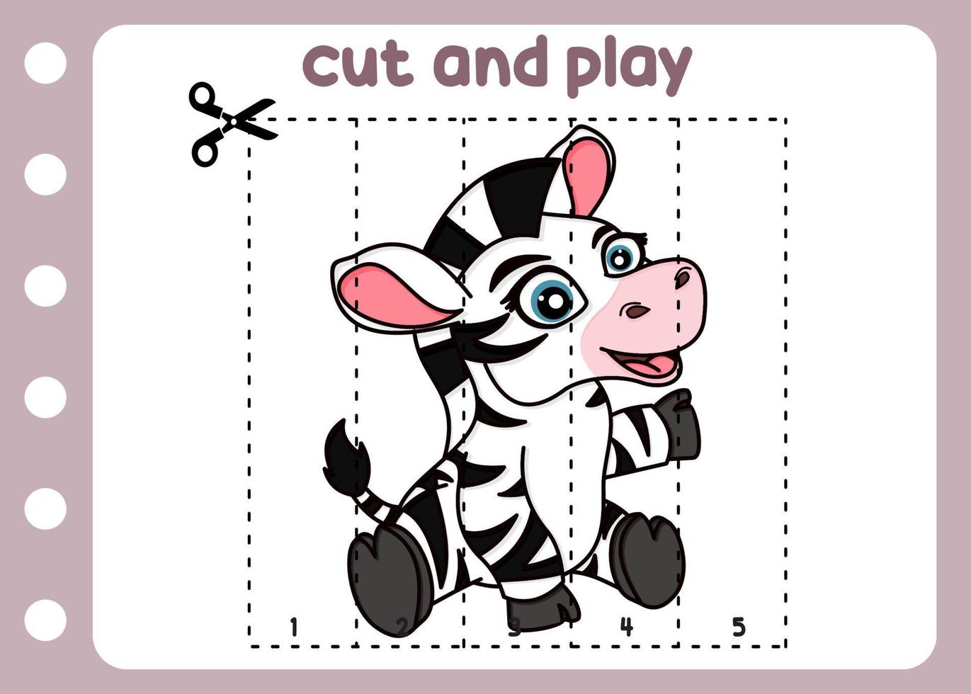 cut and play zebra vector