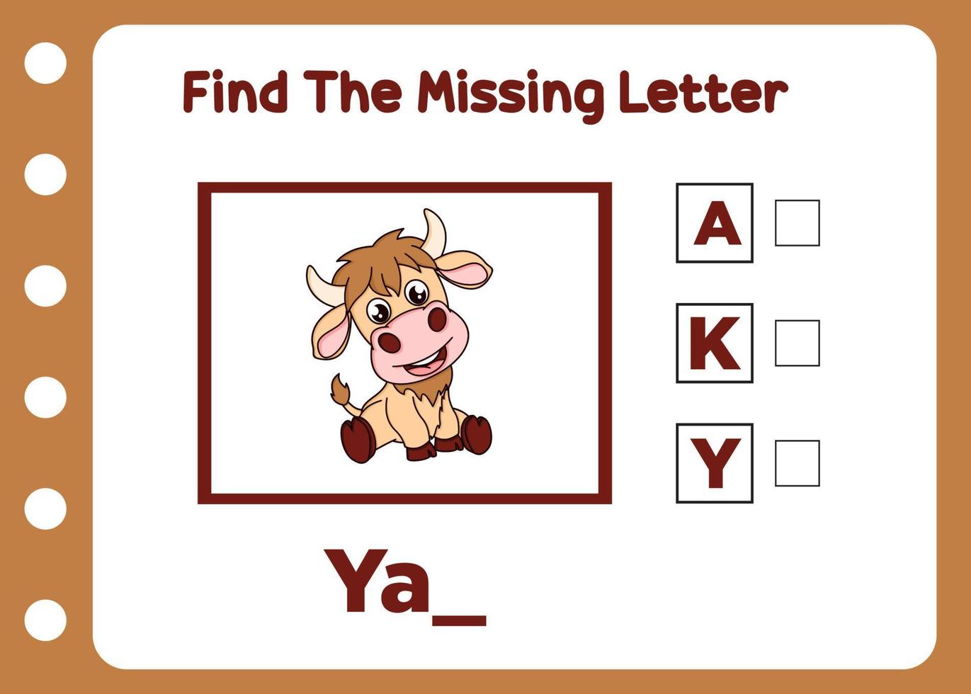 find the missing letter of yak vector