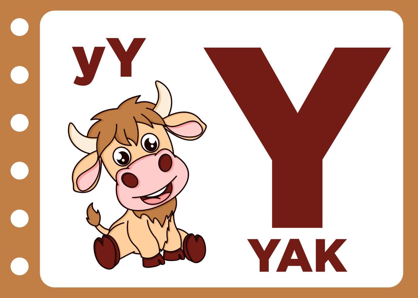 letter y is for  yak cartoon vector