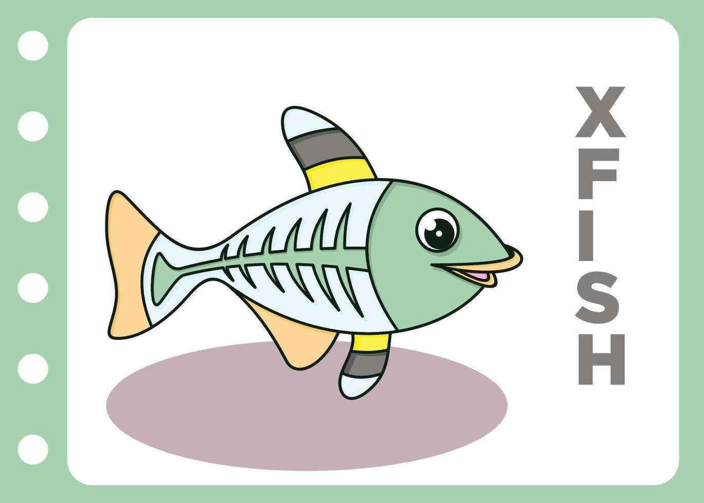 cute x fish cartoon free vector