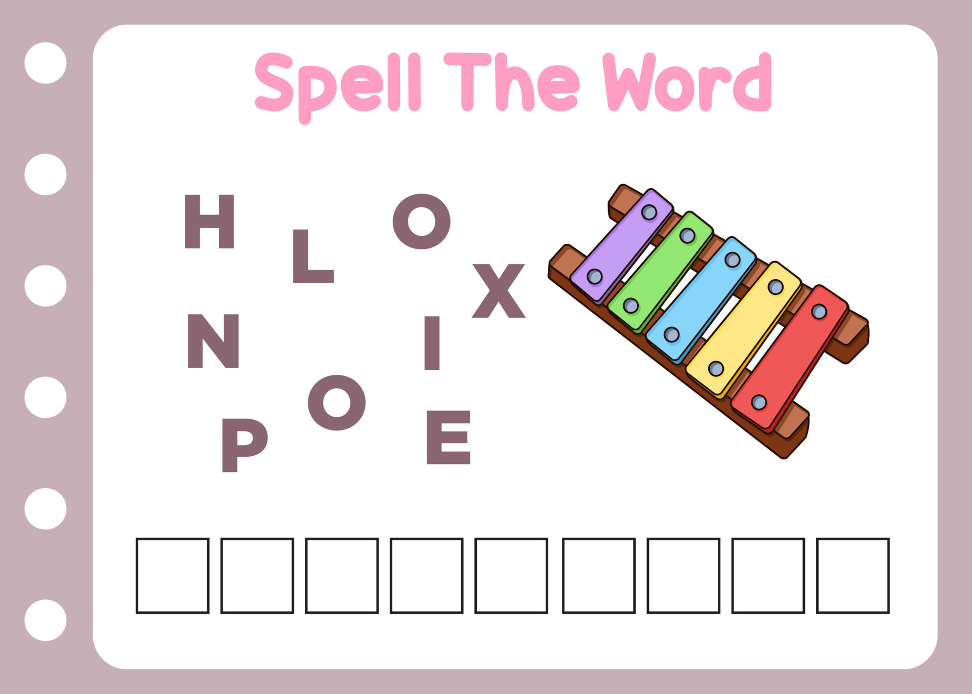 spell the word of xylophone for kids 21639747 Vector Art at Vecteezy