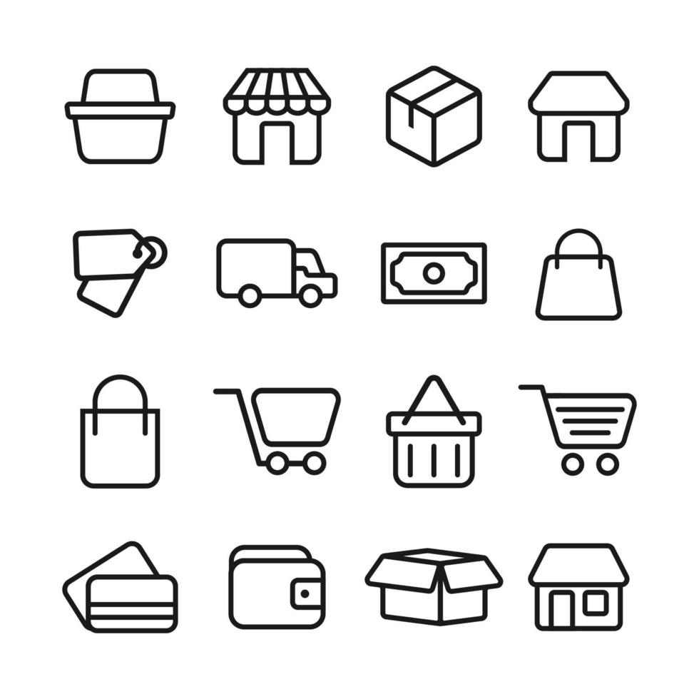 online shopping and online store icon vector