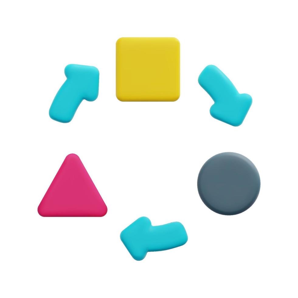 3d link icon vector. Isolated on white background. 3d agile, business and technology concept. Cartoon minimal style. 3d process icon vector render illustration.