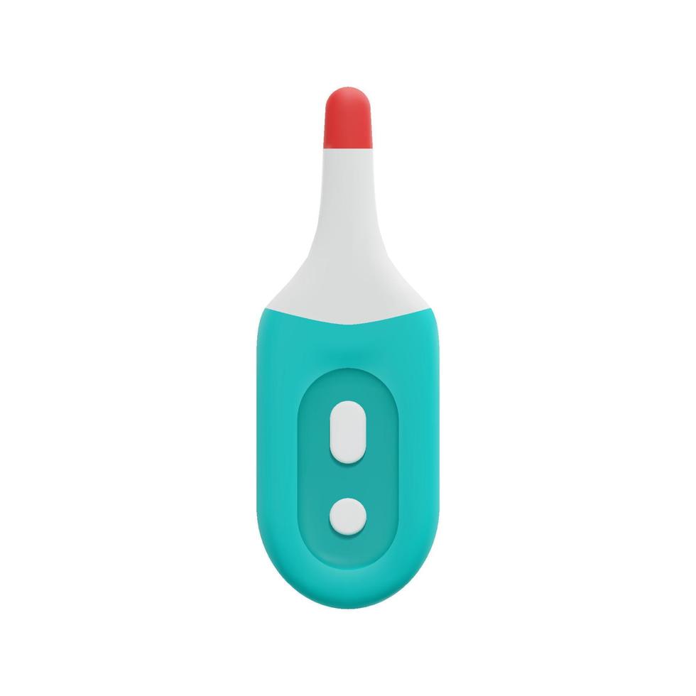 3d thermometer icon vector. Isolated on white background. 3d medical equipment, medical and healthcare concept. Cartoon minimal style. 3d temperature measurement icon vector render illustration.