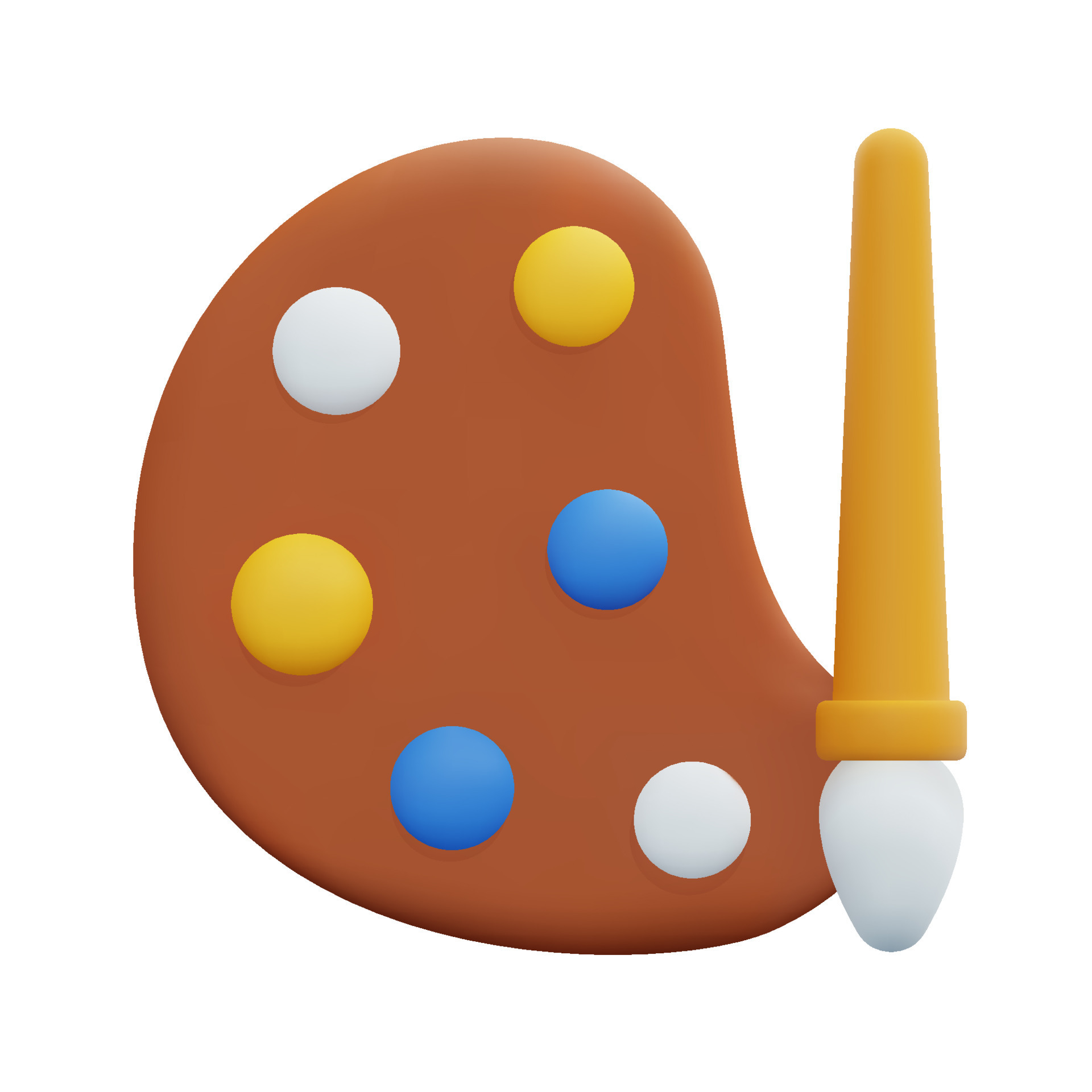 3d paint palette and paint brush icon vector. Student and education