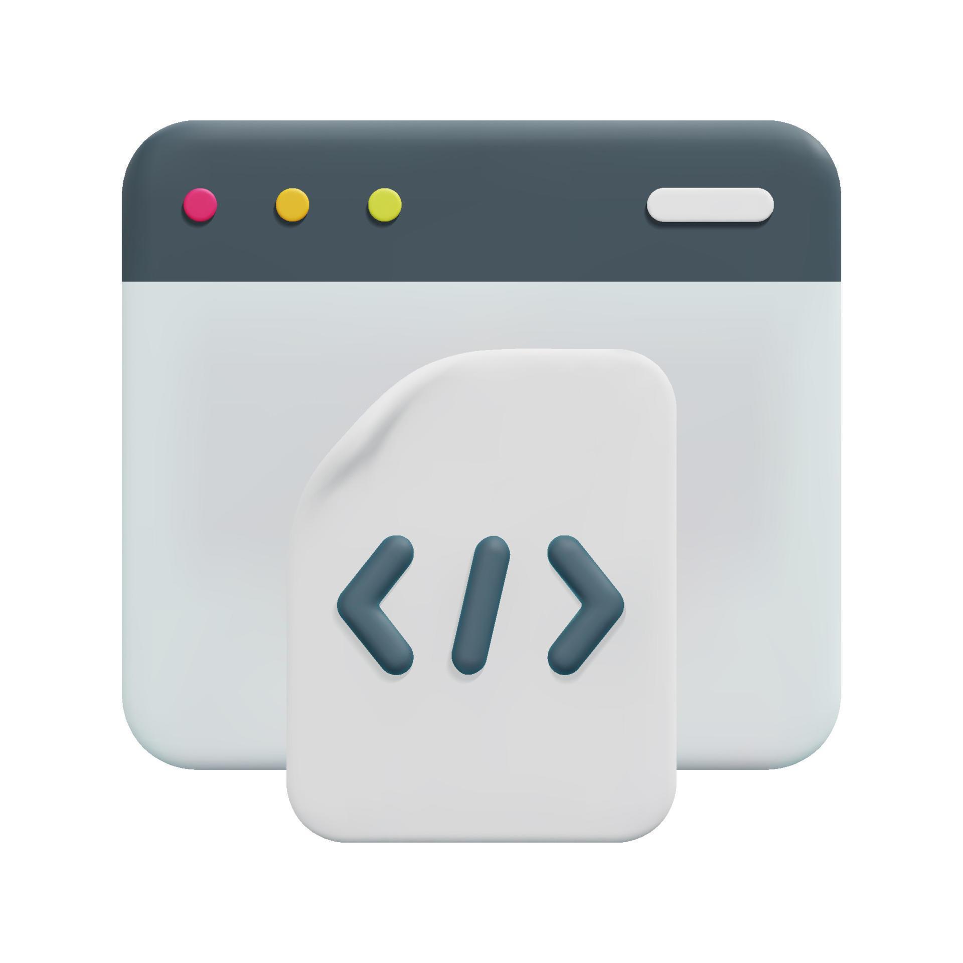 3d web coding icon vector. Isolated on white background. 3d development ...