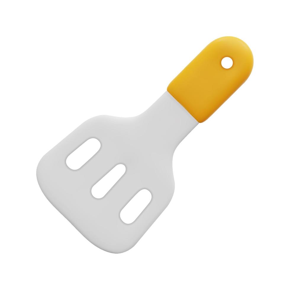 3d spatula icon vector. Isolated on white background. 3d kitchen, tool and equipment concept. Cartoon minimal style. 3d kitchen icon vector render illustration.