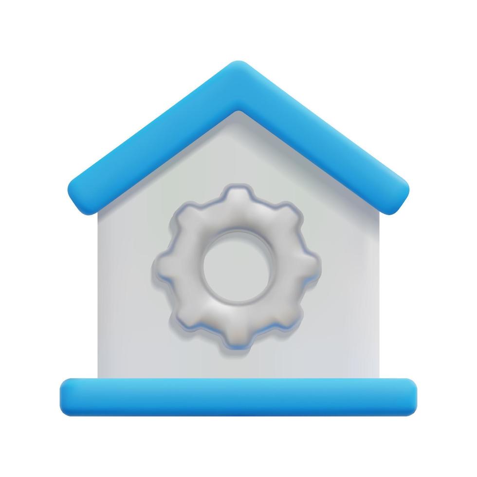3d house management icon vector. Isolated on white background. 3d rental property and real estate concept. Cartoon minimal style. 3d house icon vector render illustration.