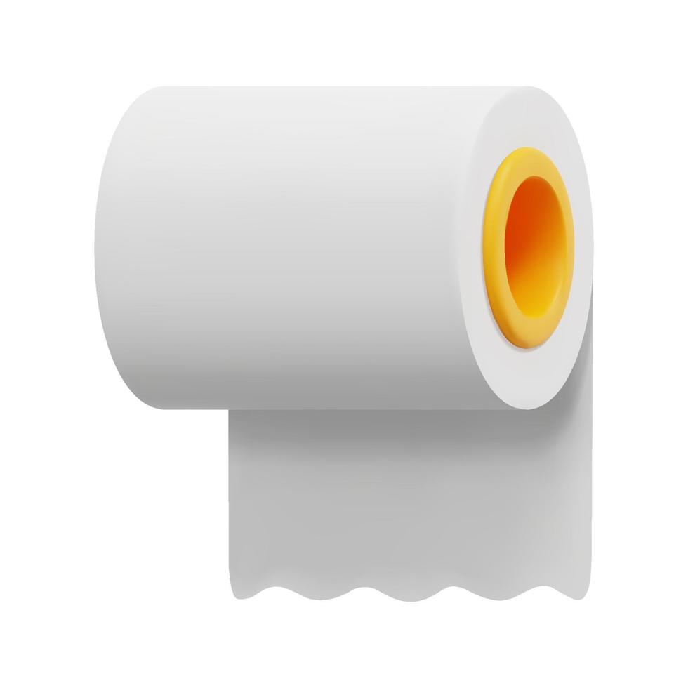 3d paper towels icon vector. Isolated on white background. 3d kitchen, tool and equipment concept. Cartoon minimal style. 3d kitchen icon vector render illustration.