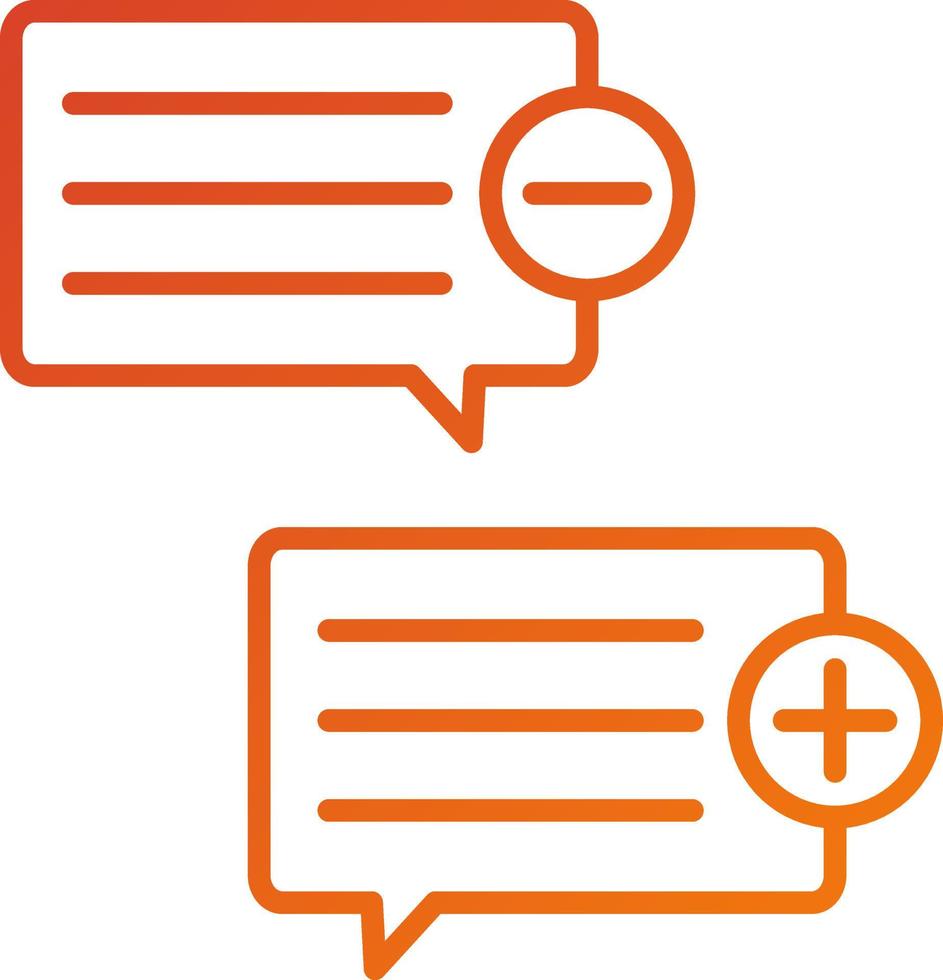 Plus And Minus Comments Icon Style vector