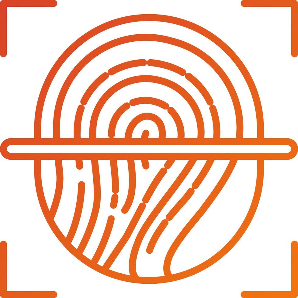 Fingerprint Scanning Icon Style vector