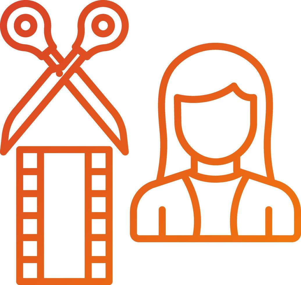 Film Editor Female Icon Style vector