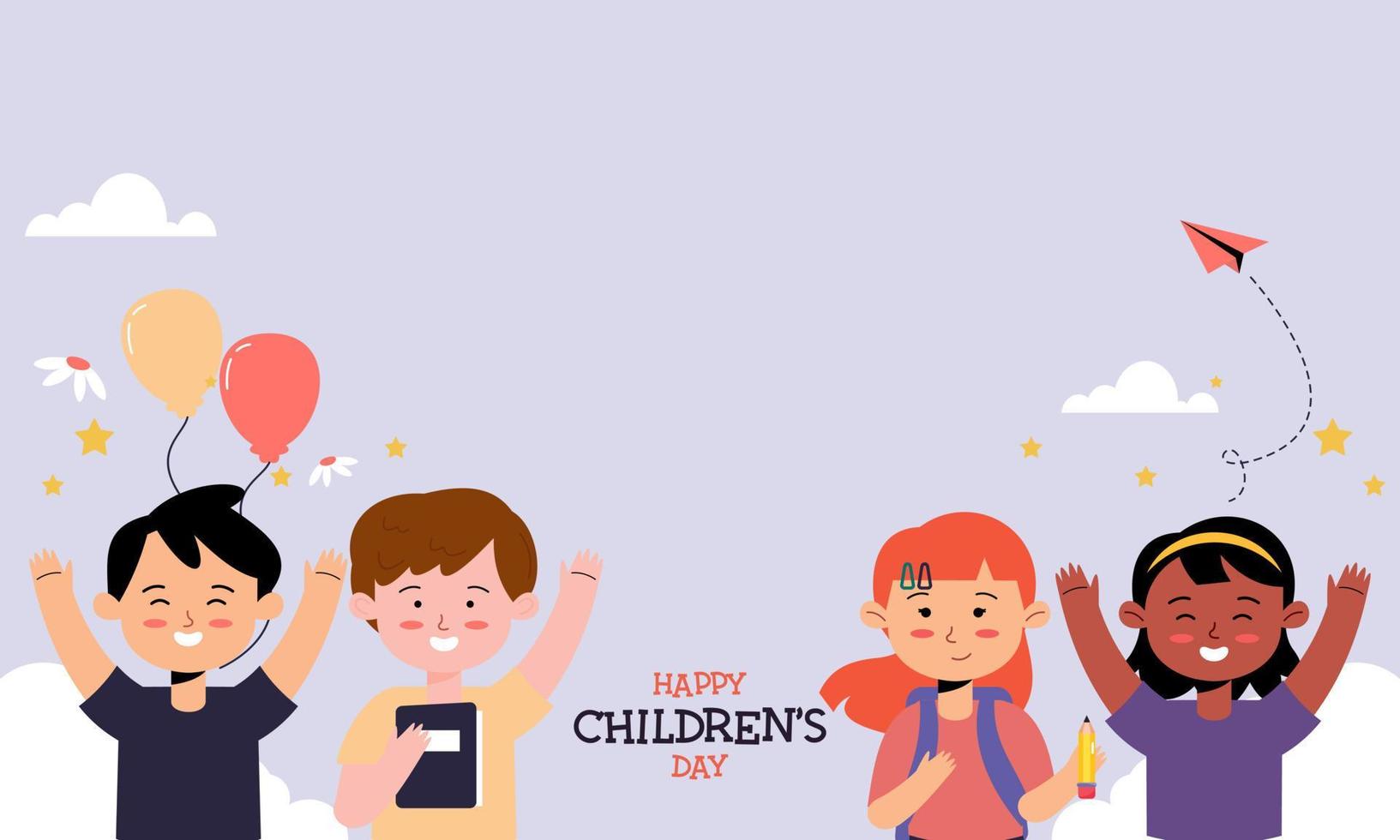 Happy World Children's Day with Copy Space Background vector