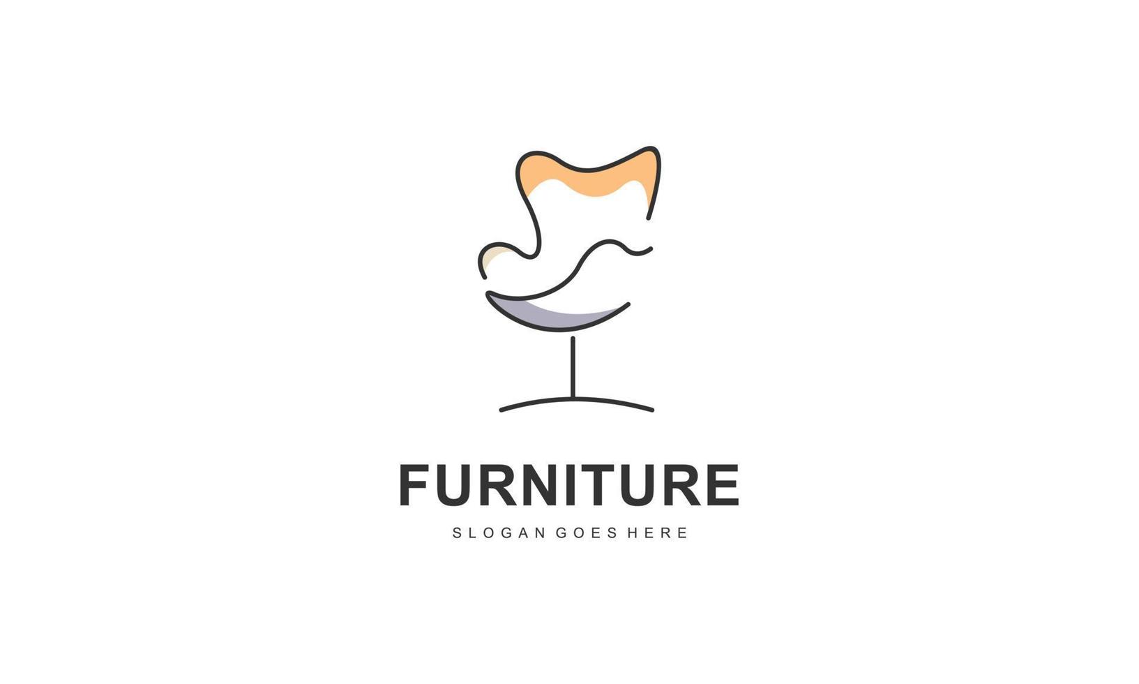 Modern Furniture Logo Design with Abstract Line Concept vector