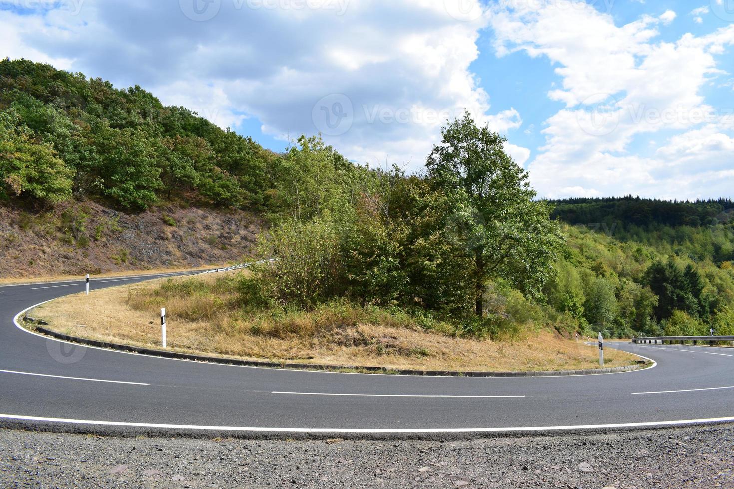 long road curve from Mosel valley to Hunsrueck photo