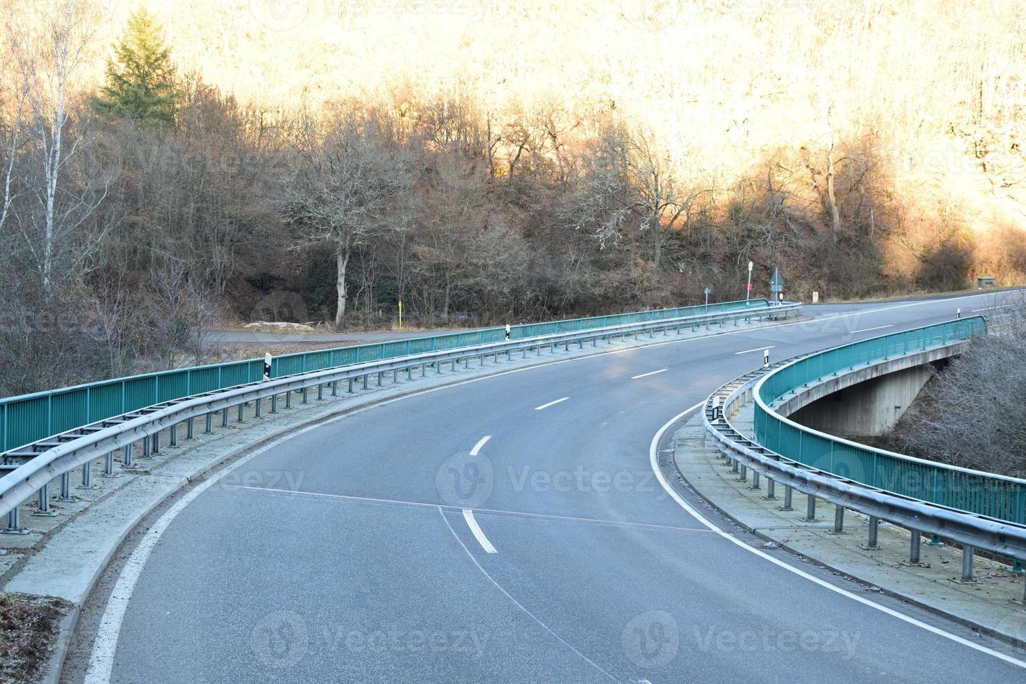 country Road Curve on a Bridge photo