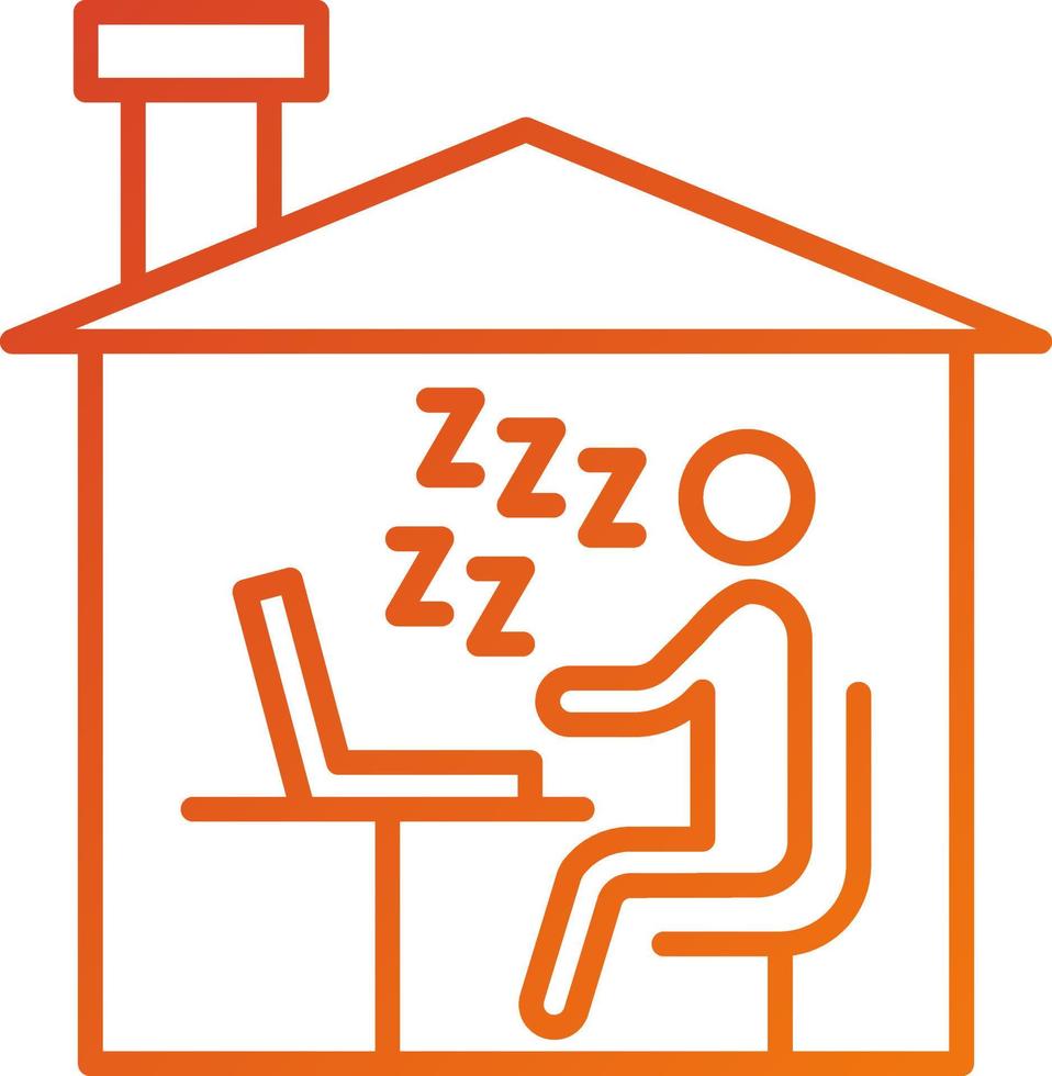 Sleepy Worker Icon Style vector