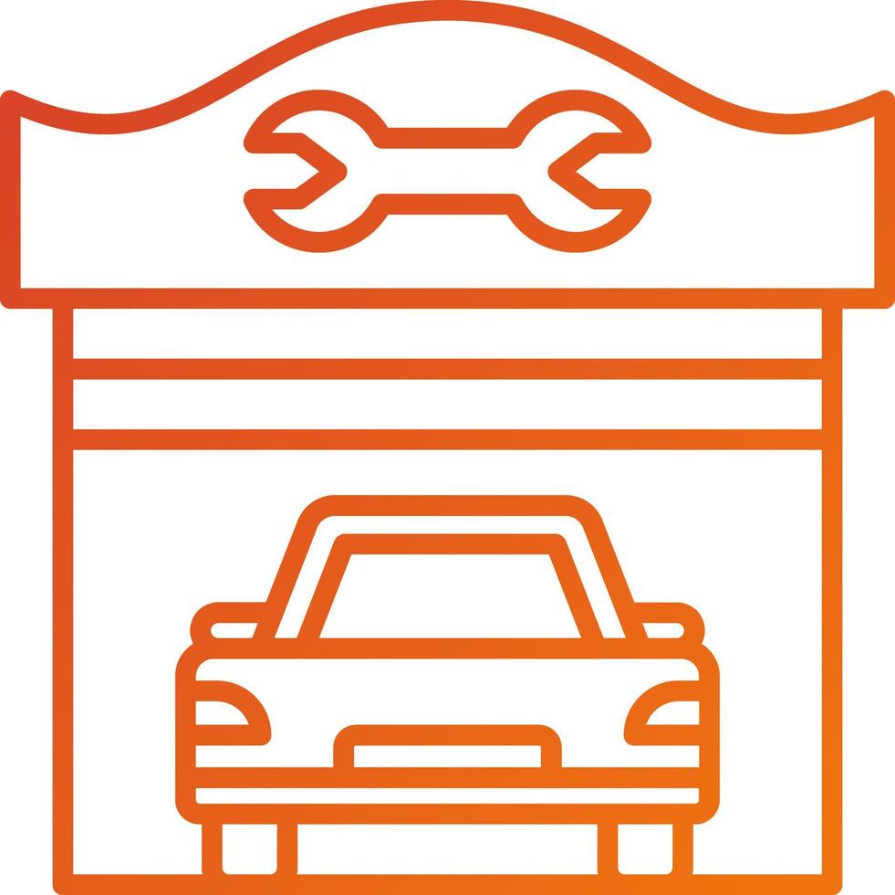 coche reparar tienda icono estilo vector