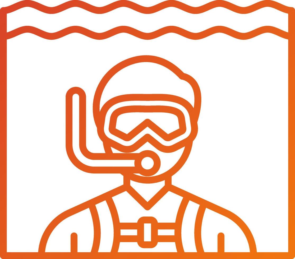 abierto agua buceo icono estilo vector