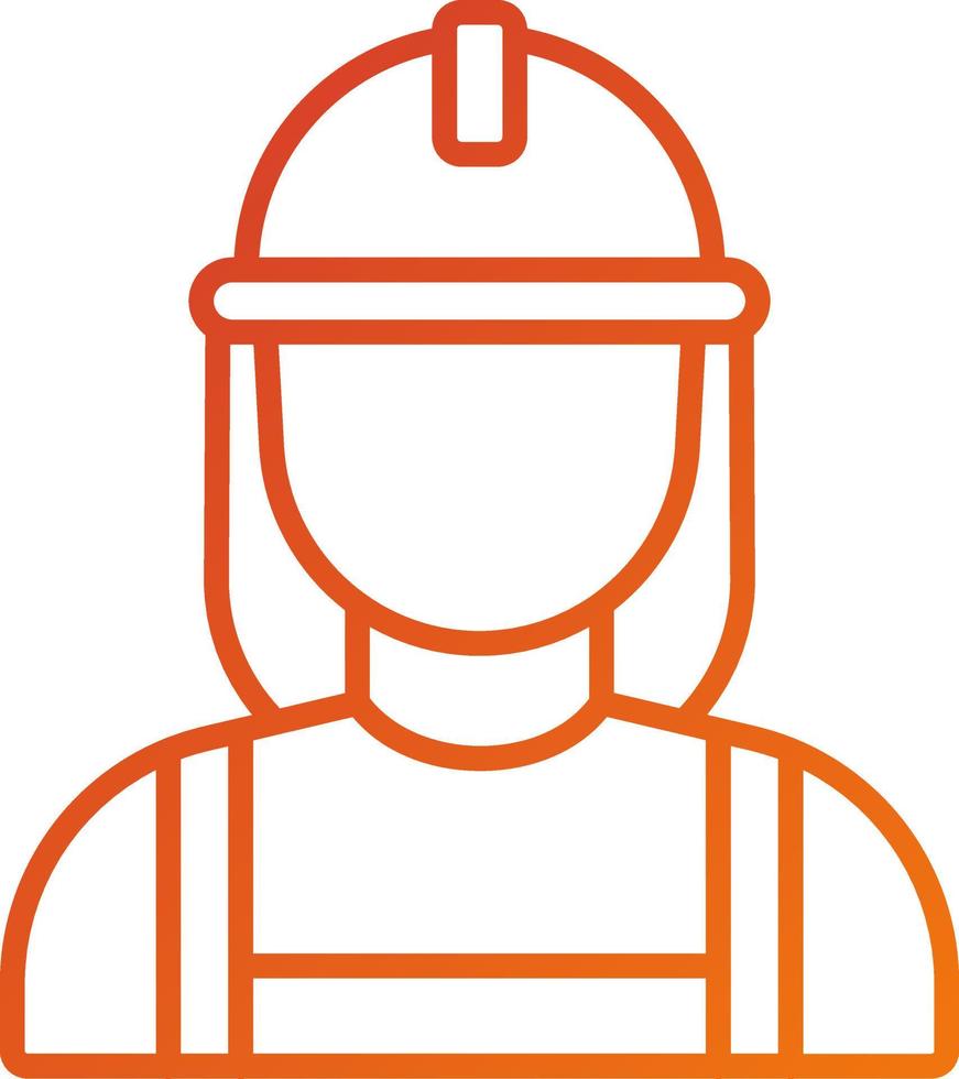 Builder Female Icon Style vector