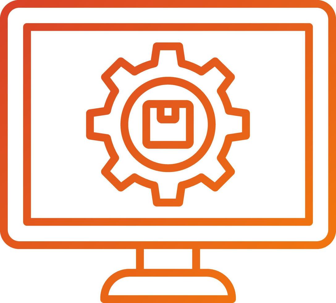 computadora ayudado fabricación icono estilo vector