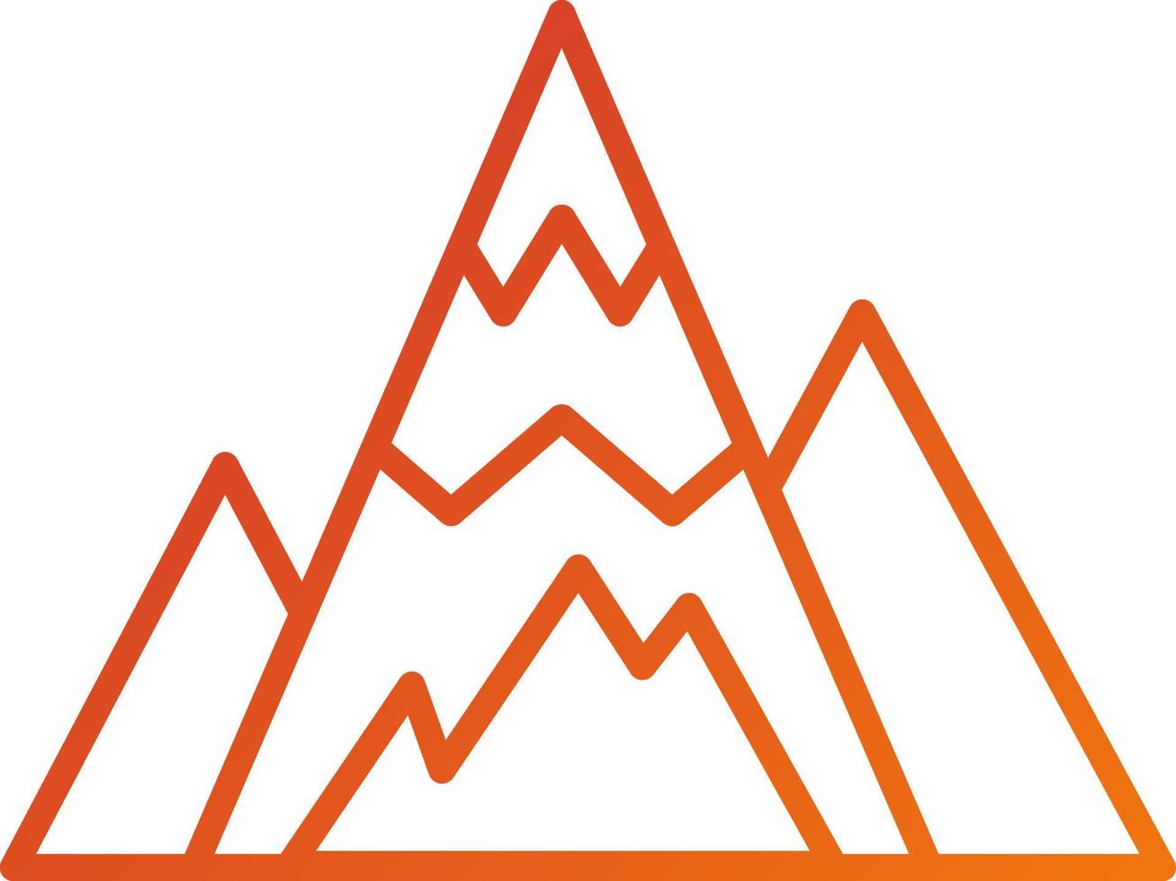 montaña pico icono estilo vector