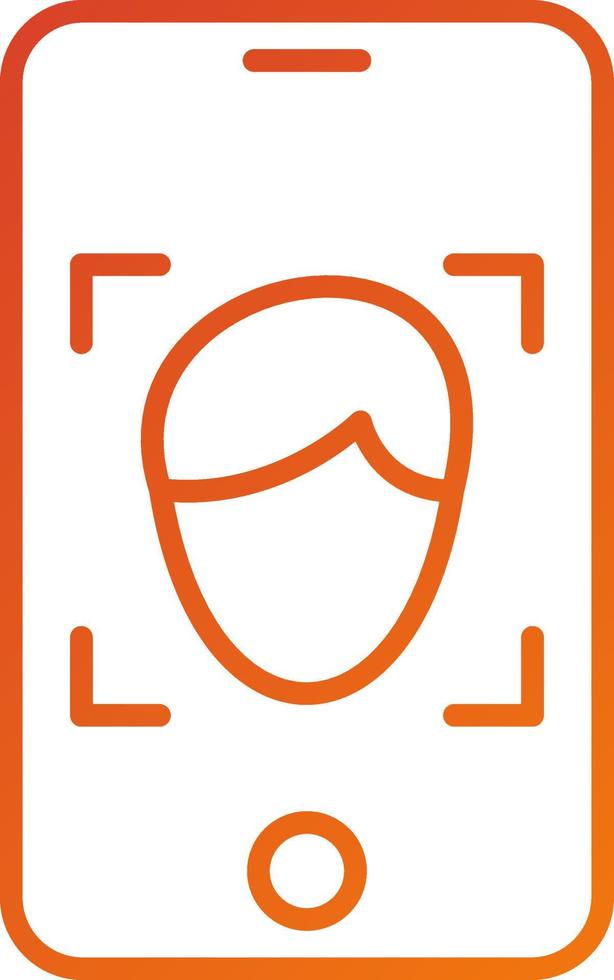 Mobile Face Detection Icon Style vector