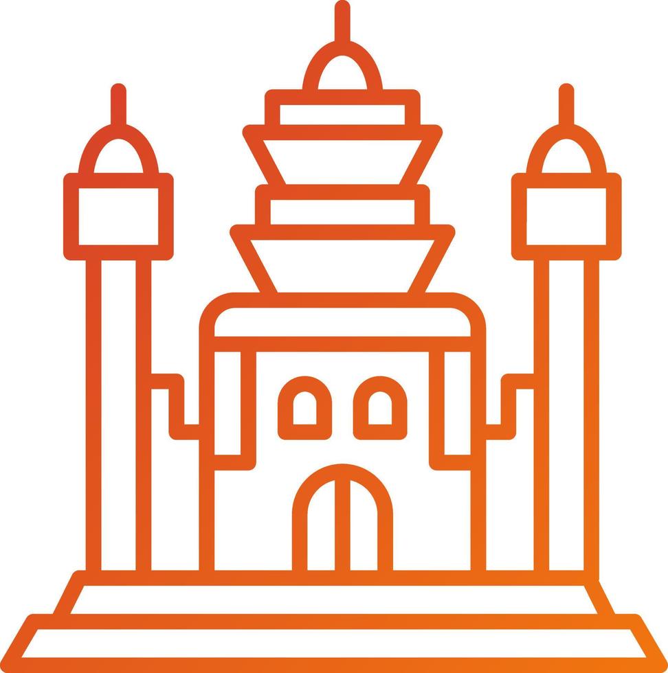 Angkor Wat Icon Style vector