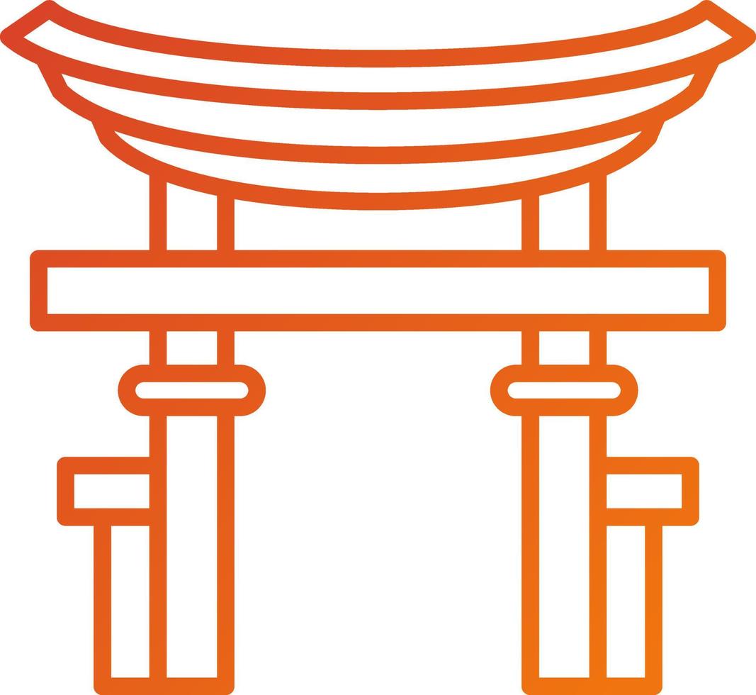 estilo de icono de puerta torii vector