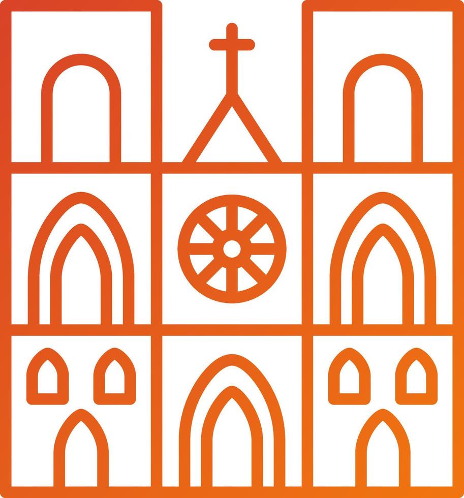 Notre Dame Icon Style vector