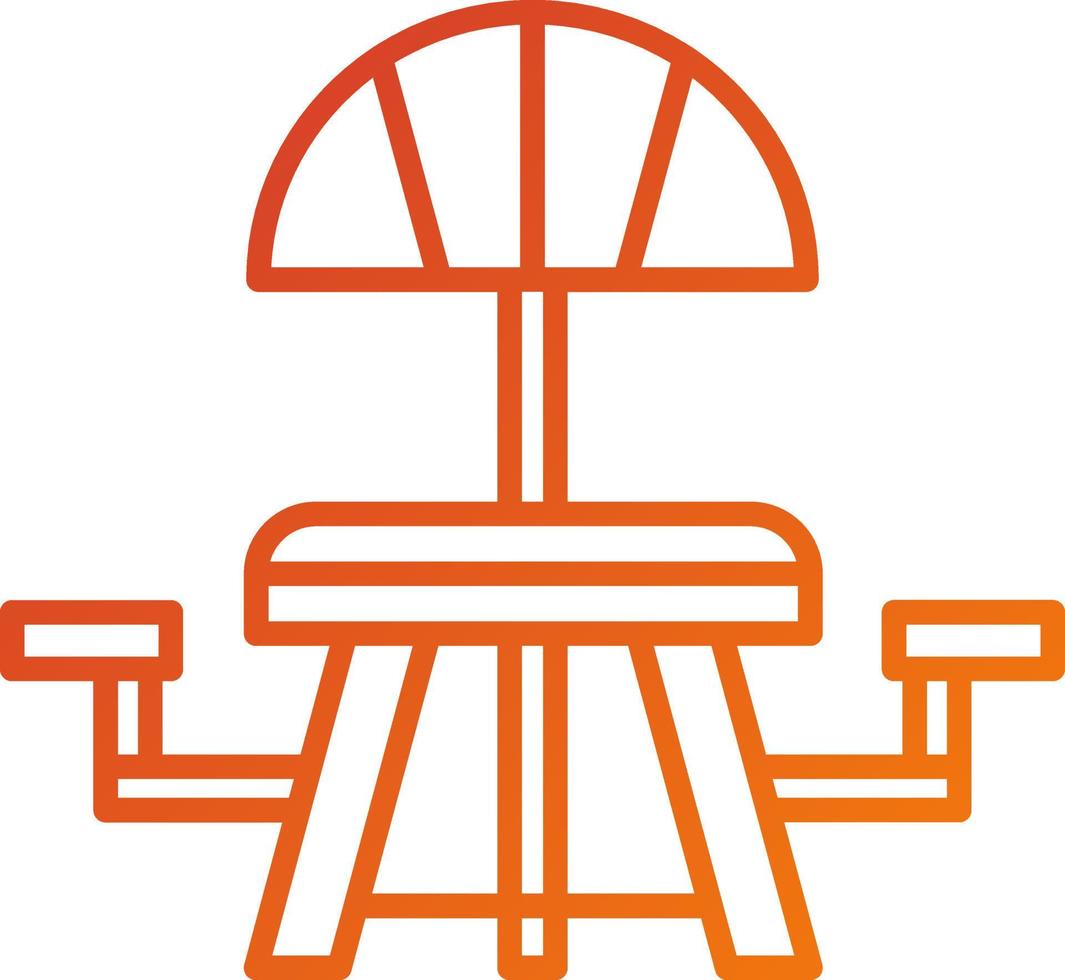 Picnic of Table Icon Style vector