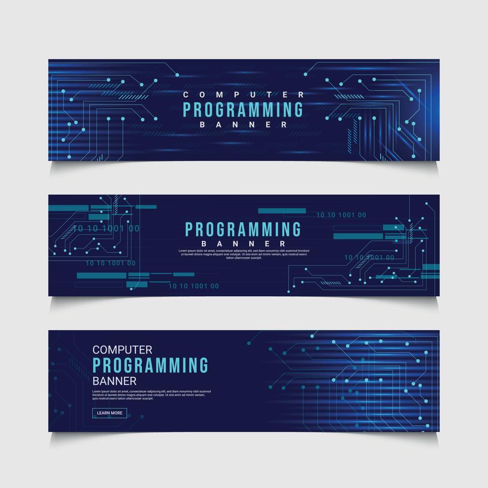 Computer Programming Horizontal banner, Technology Background Design ...