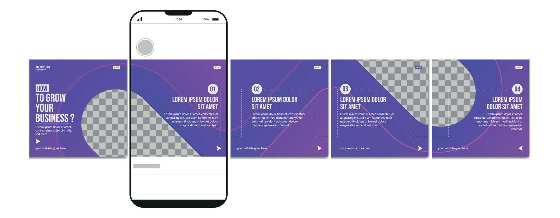 Set Of Carousel Post Template, Editable carousel post, social media