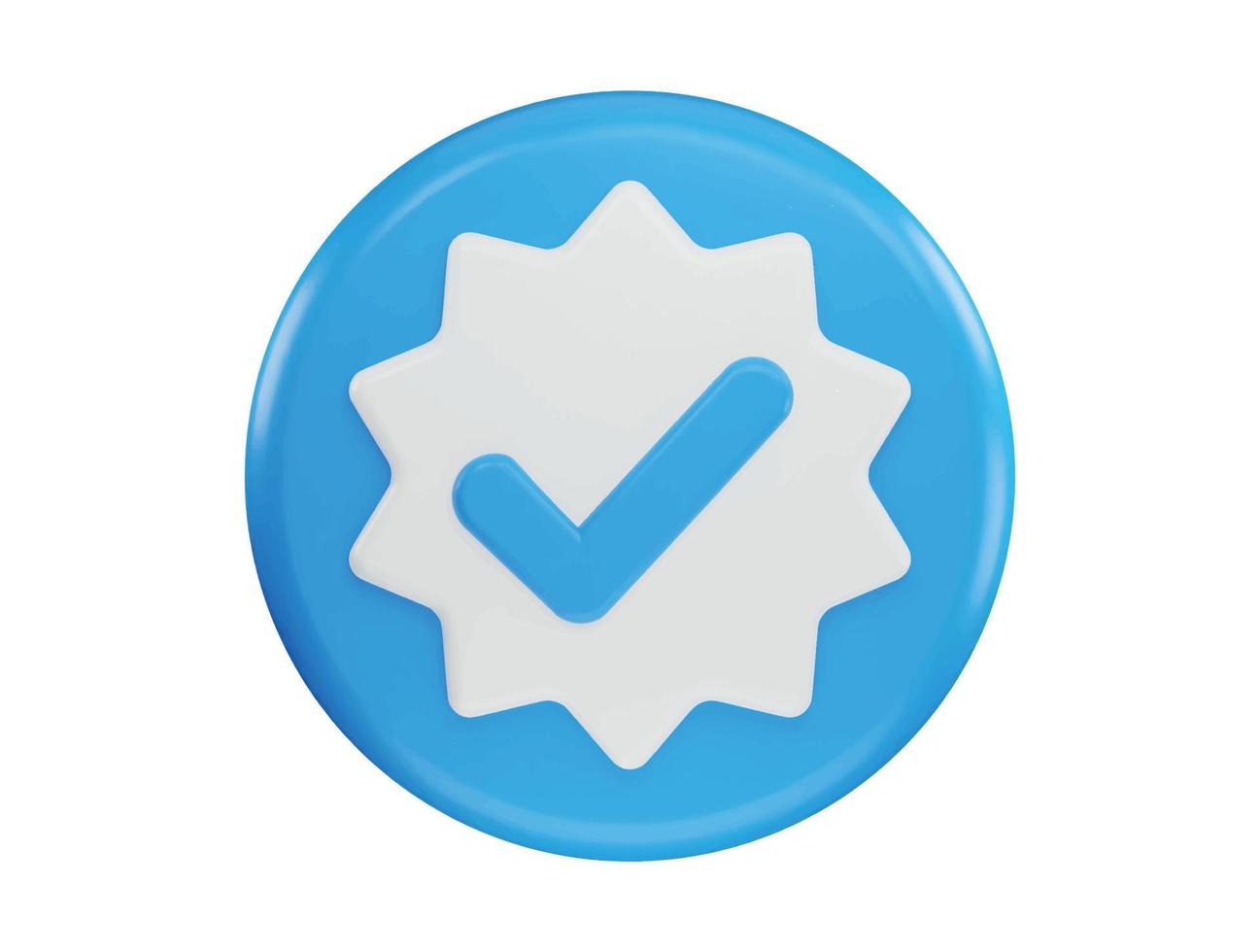 Verified icon 3d rendering vector illustration