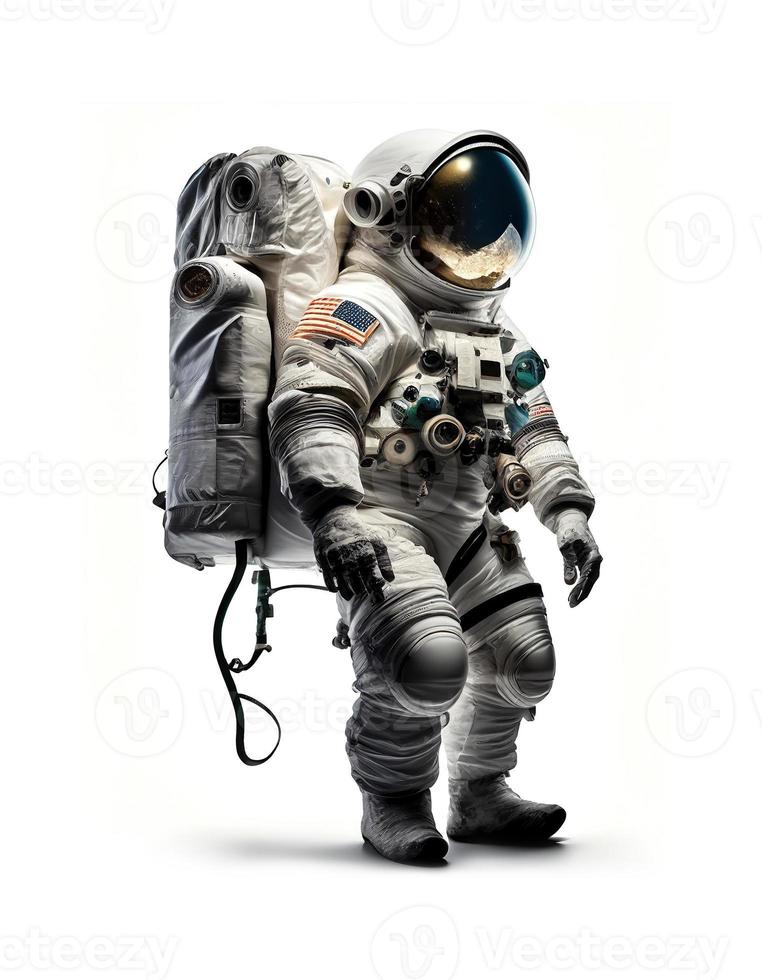 astronauta en blanco fondo, creado con generativo ai foto